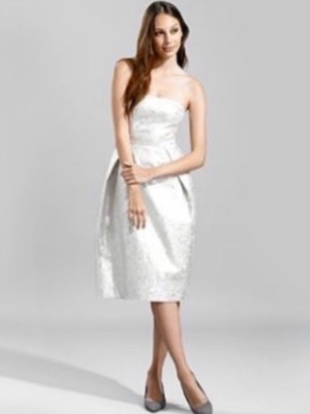 NWT Lord & Taylor silver metallic strapless dress size 8